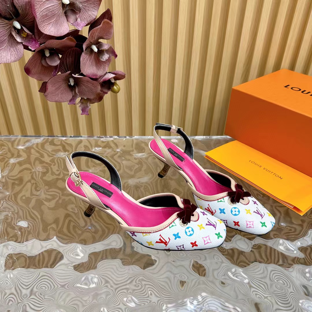 LV 高級ベルベットリボンハイヒールサンダル【50％割引+送料無料】