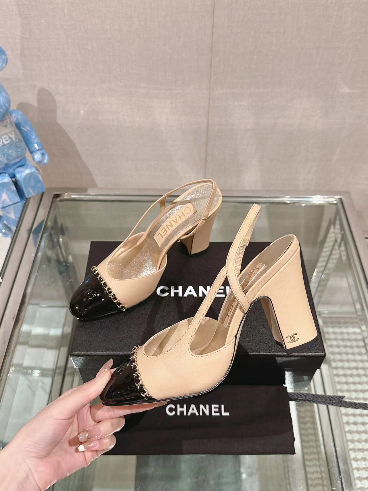CHANE1 高品質シープスキン チェーン ハイヒール【50％割引+送料無料】