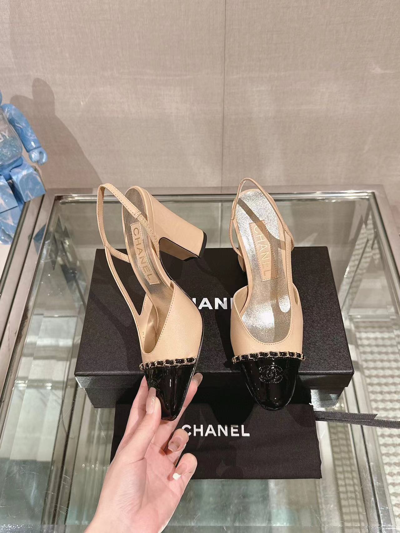 CHANE1 高品質シープスキン チェーン ハイヒール【50％割引+送料無料】