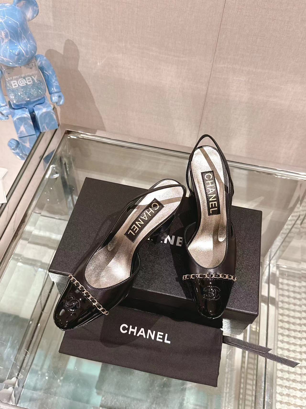 CHANE1 高品質シープスキン チェーン ハイヒール【50％割引+送料無料】