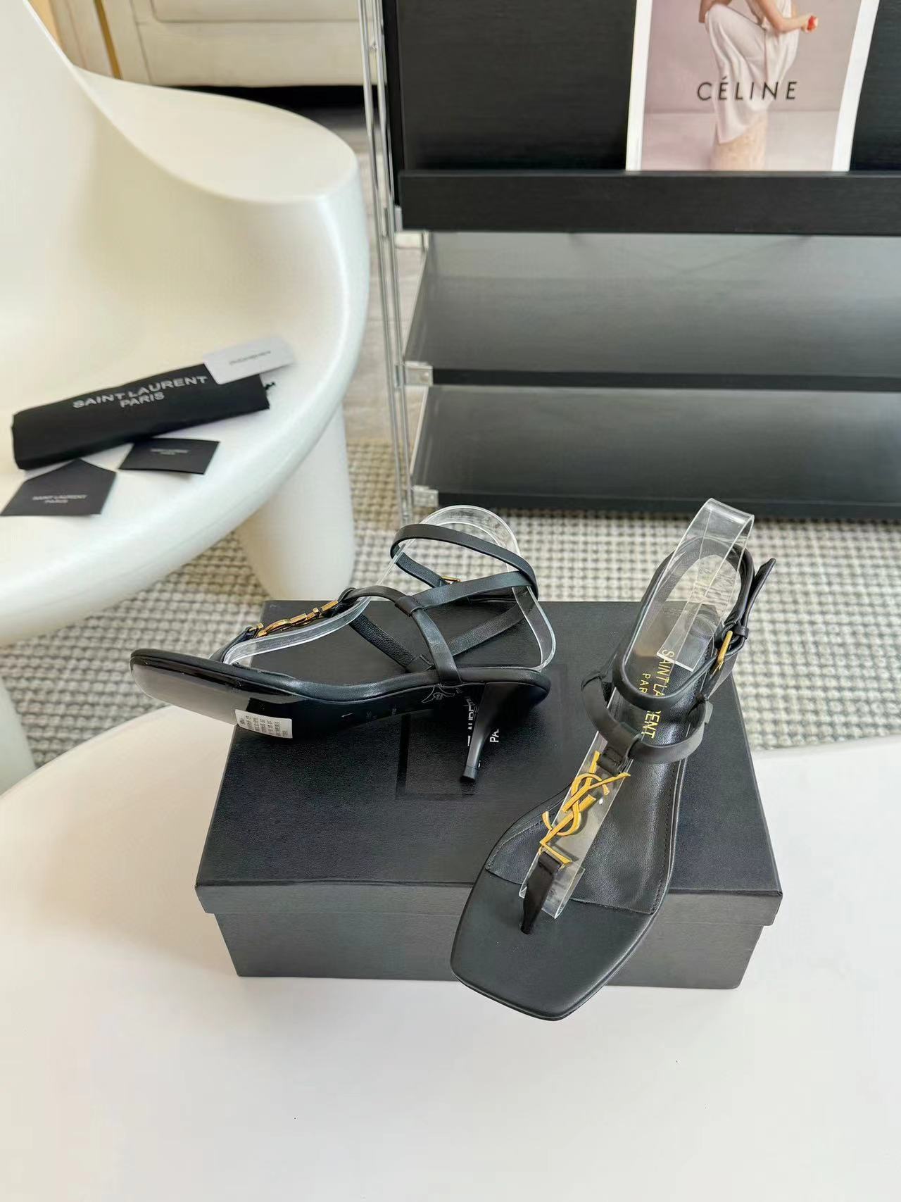 YSLの高品質ロゴハイヒールサンダル【50％割引+送料無料】