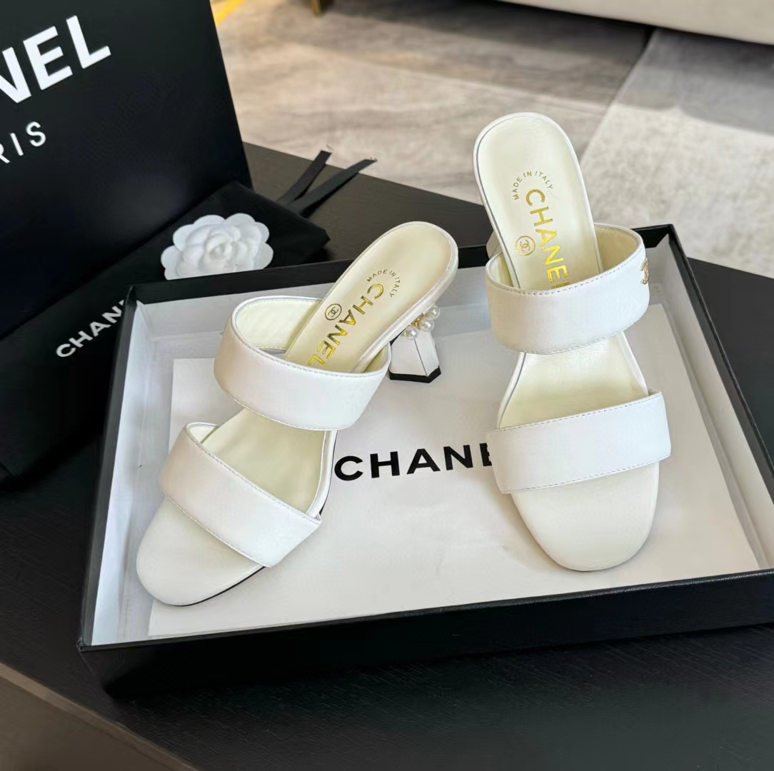 CHANE1 高品質パールハイヒールスリッパ【50％割引+送料無料】