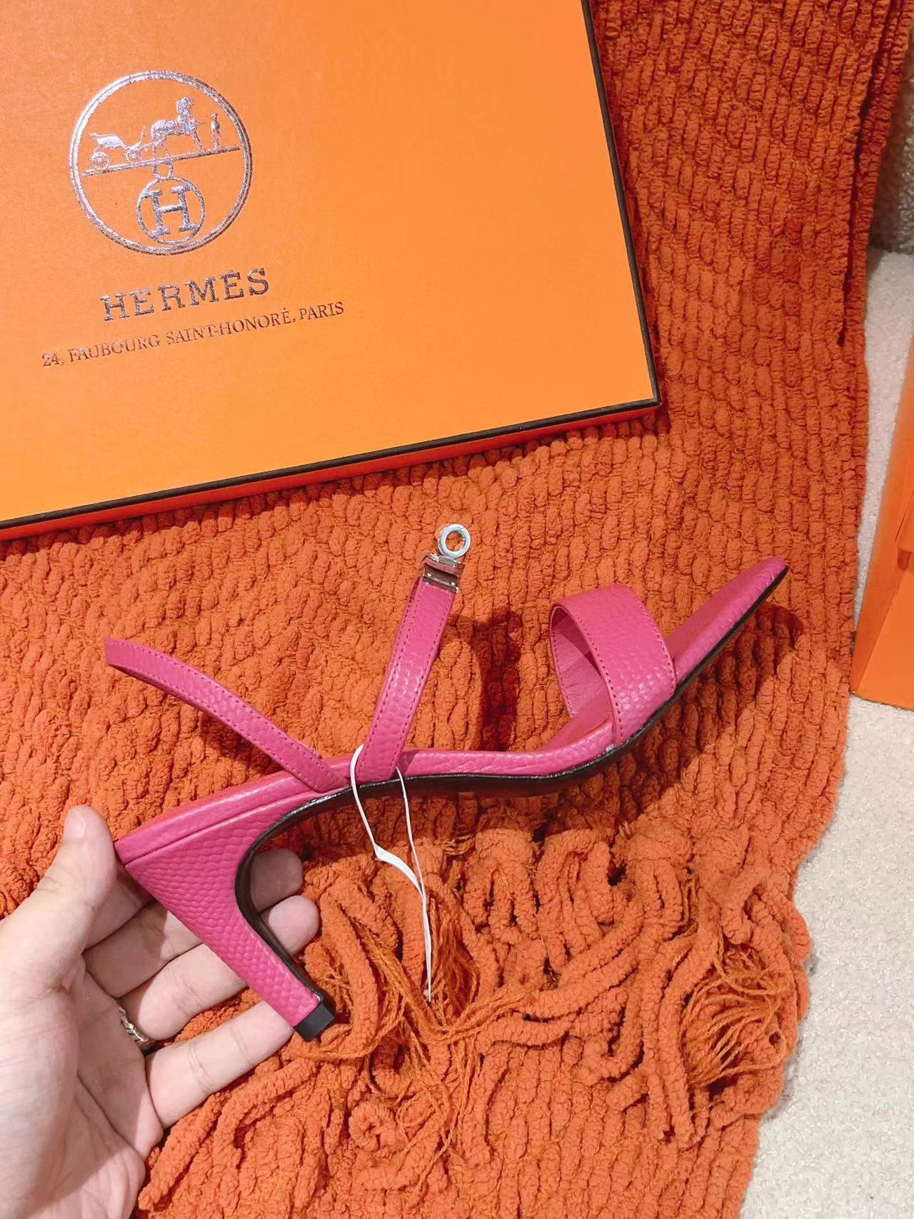 HERME5 高級リザード柄ハイヒールサンダル【50％割引+送料無料】