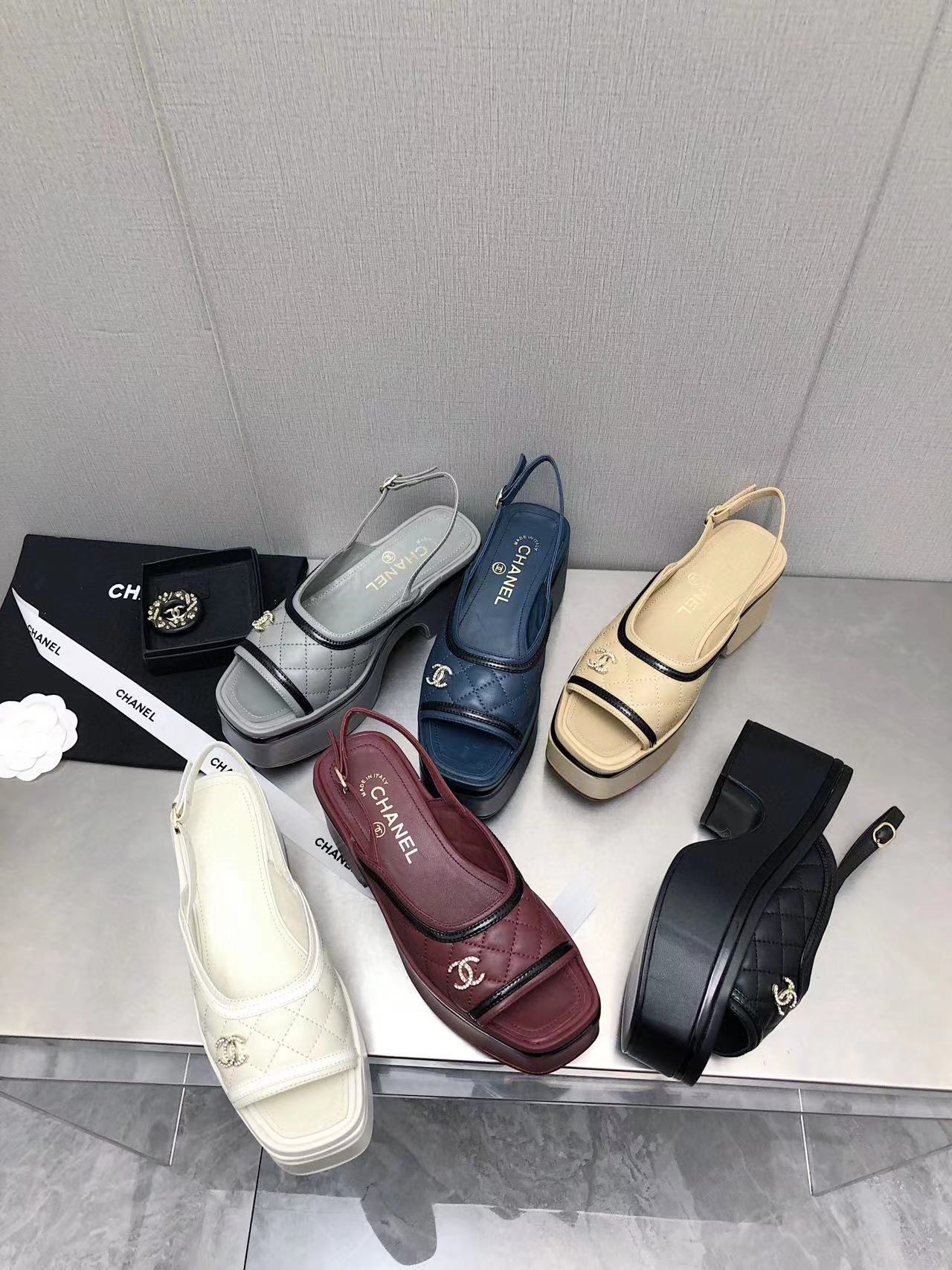 CHANE1 高品質シープスキンプラットフォームサンダル【50％割引+送料無料】