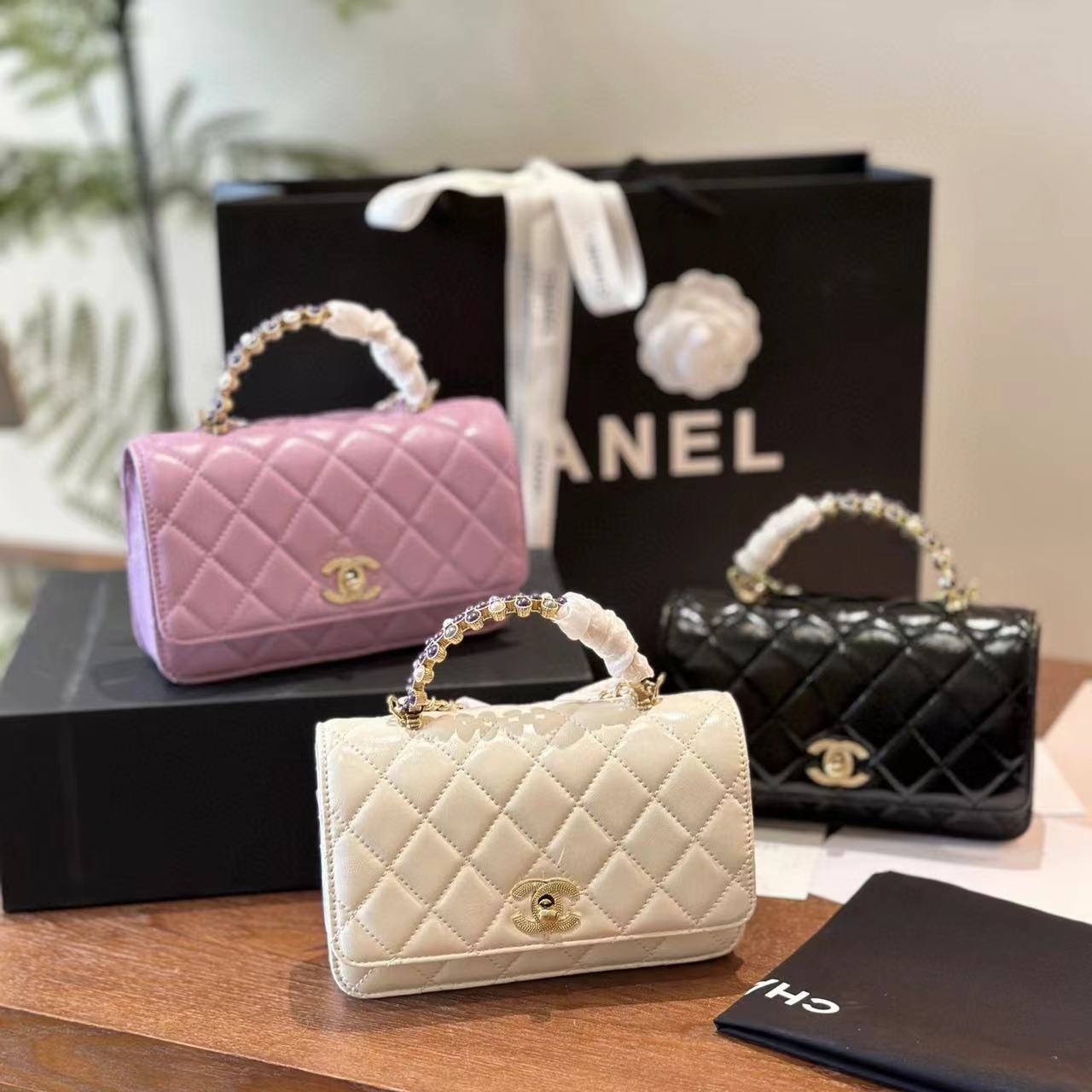 CHANE1 パールハンドバッグ【50％割引+送料無料】