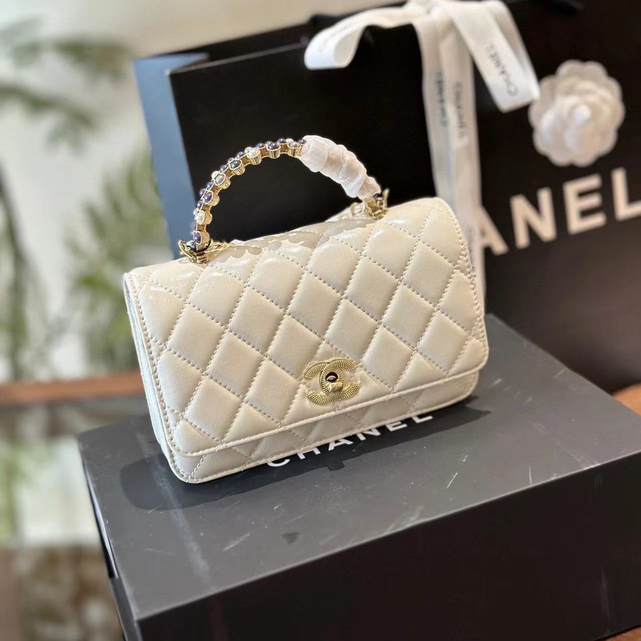 CHANE1 パールハンドバッグ【50％割引+送料無料】