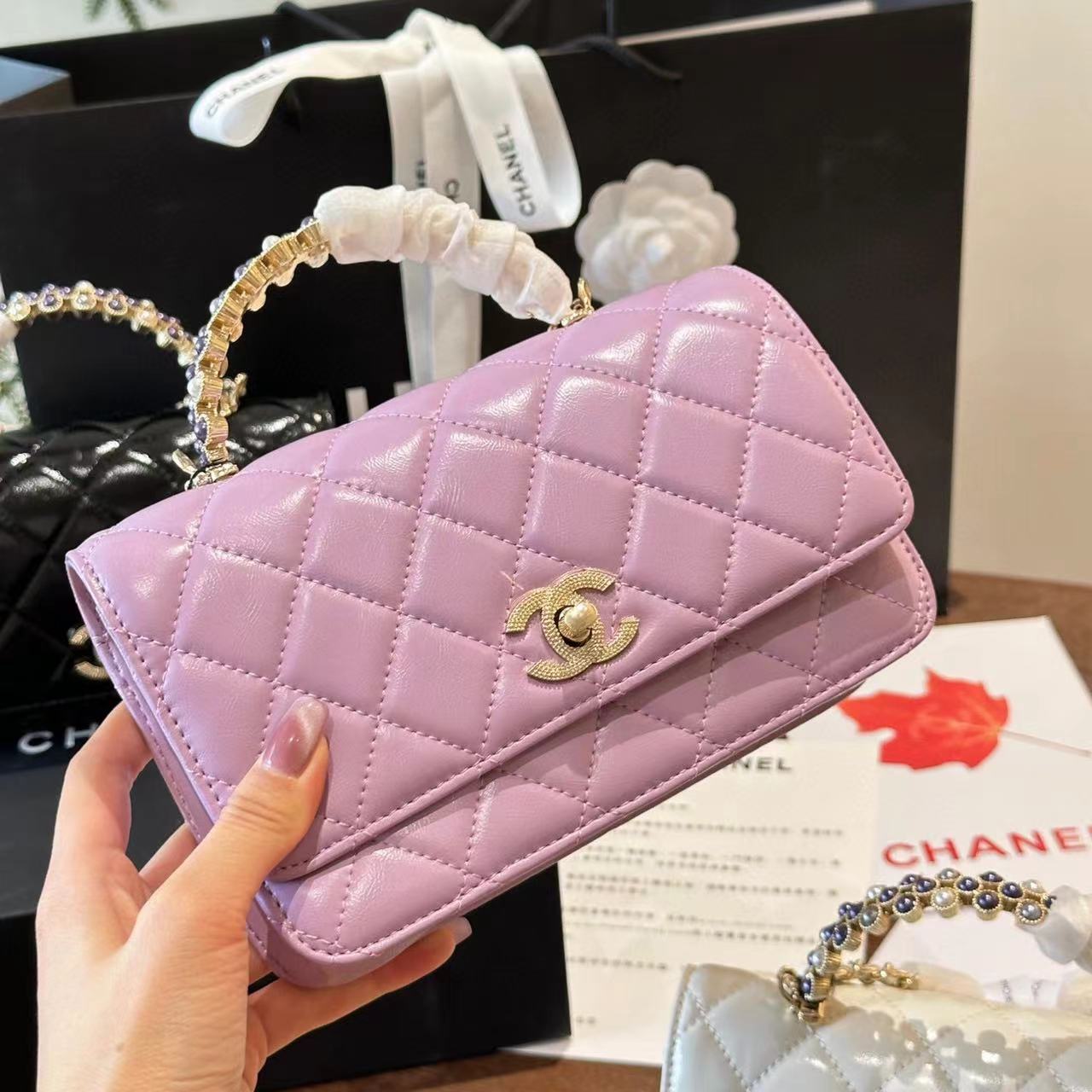 CHANE1 パールハンドバッグ【50％割引+送料無料】