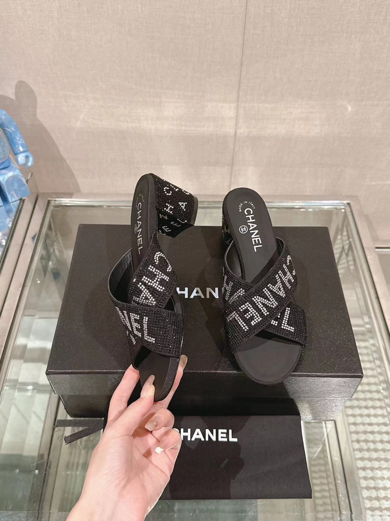 CHANE1 高品質のホットドリルハイヒールスリッパ【50%割引+送料無料】