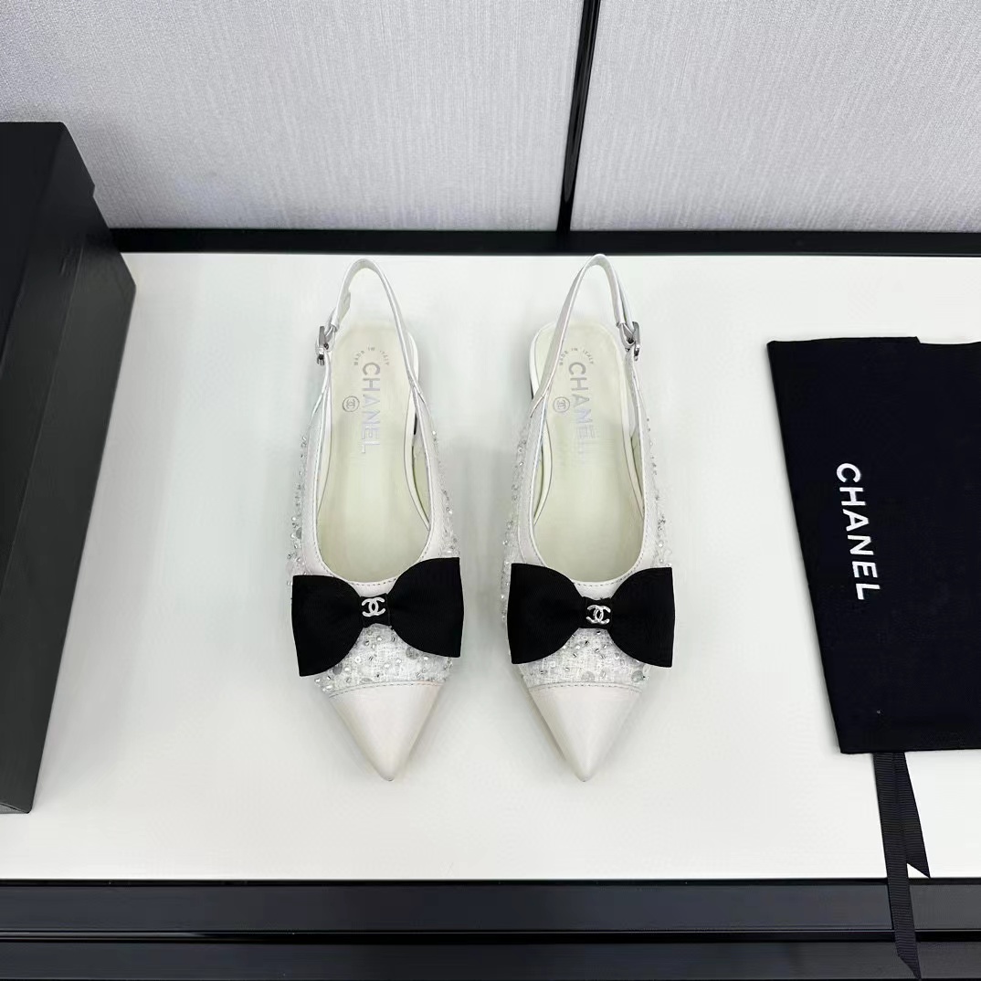 CHANE1 高級ボウポインテッドトゥフラットサンダル【50%割引+送料無料】