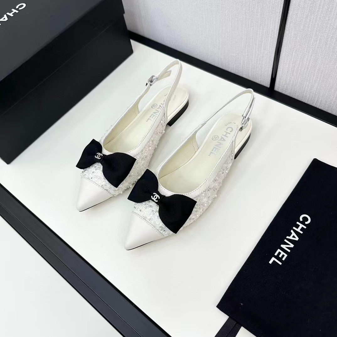 CHANE1 高級ボウポインテッドトゥフラットサンダル【50%割引+送料無料】