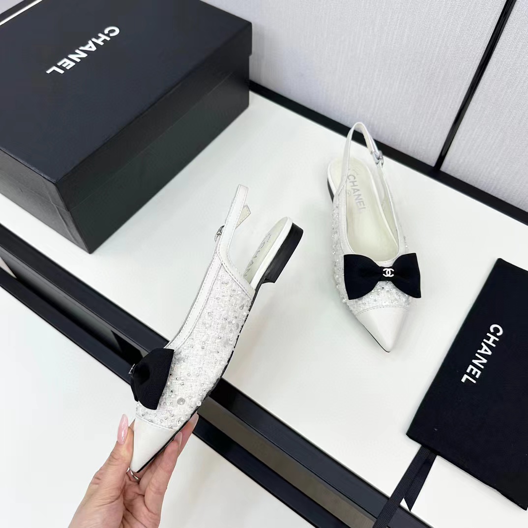 CHANE1 高級ボウポインテッドトゥフラットサンダル【50%割引+送料無料】