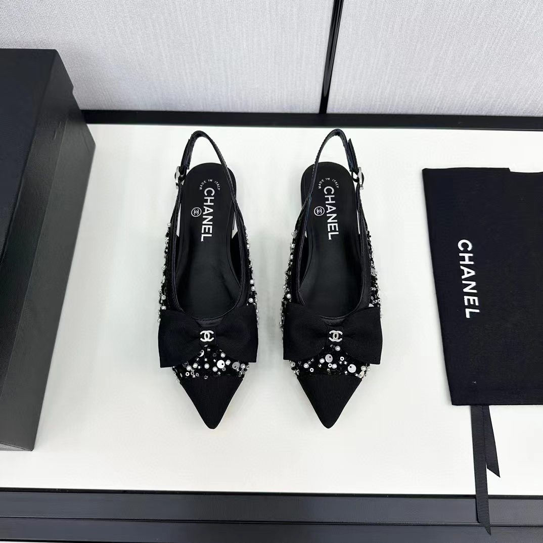 CHANE1 高級ボウポインテッドトゥフラットサンダル【50%割引+送料無料】