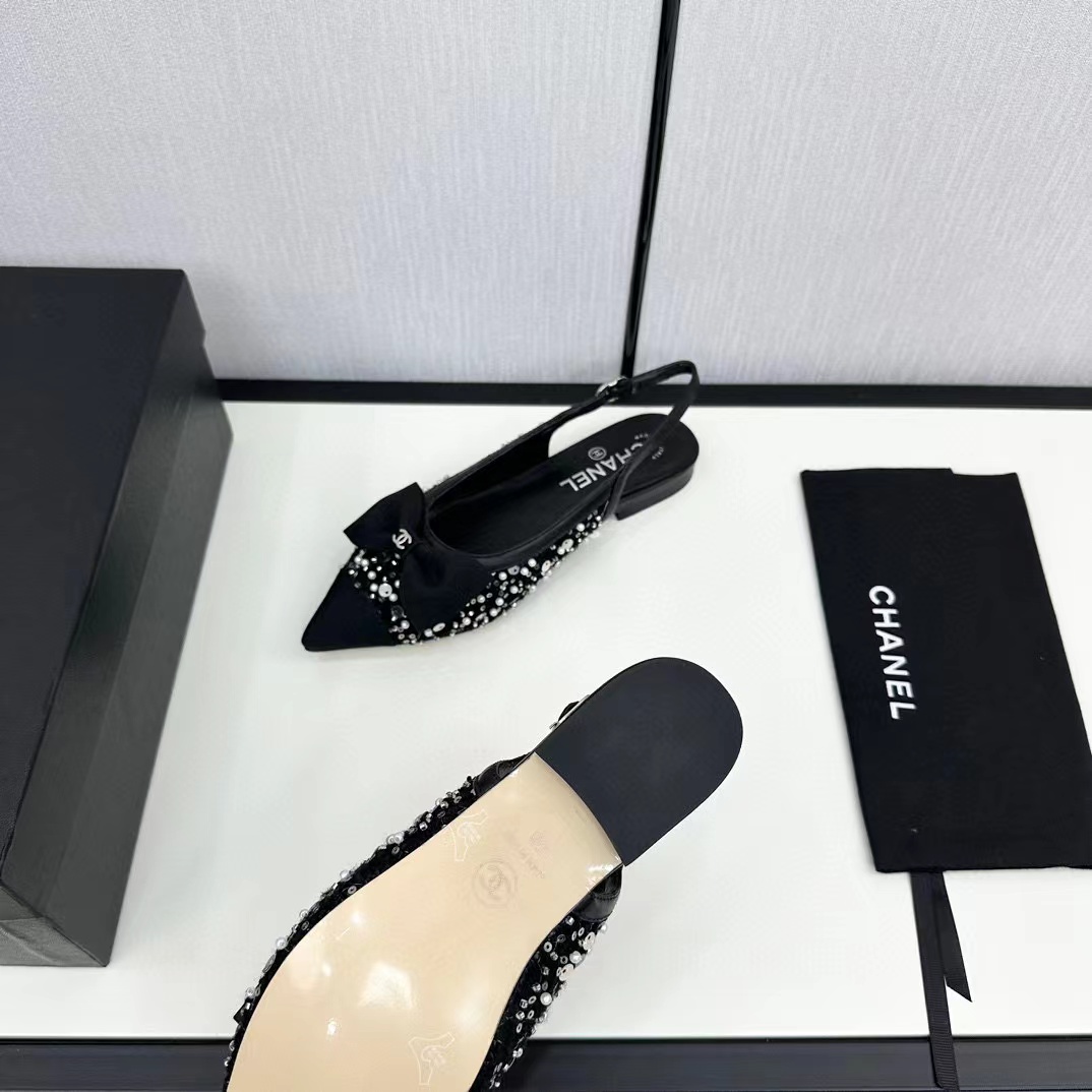 CHANE1 高級ボウポインテッドトゥフラットサンダル【50%割引+送料無料】