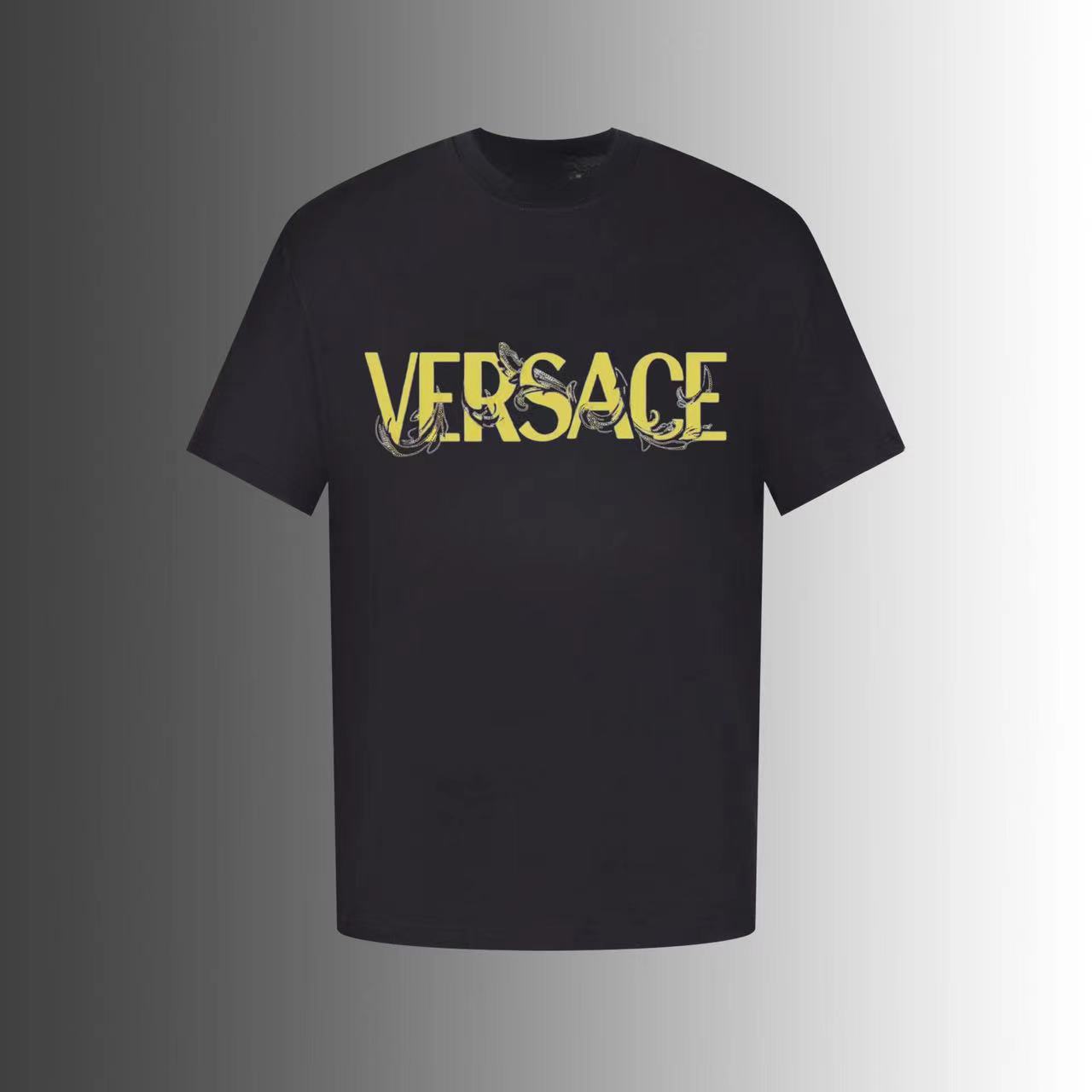 VERSACE シンプルレター メンズ Tシャツ【 50％割引+送料無料】