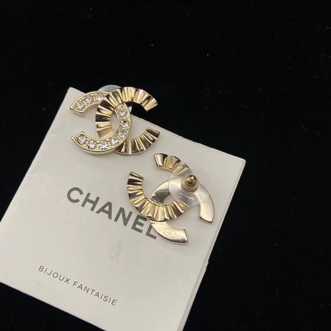 CHANE1 ダブルCプリーツイヤリング【50％割引+送料無料】