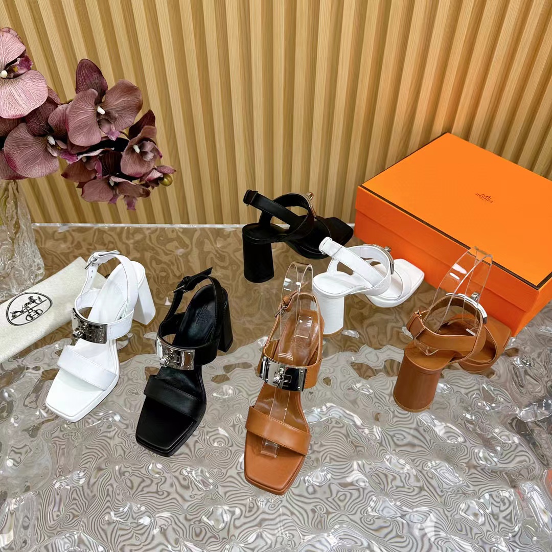 HEREM5 高品質 H バックル ハイヒール サンダル【50％割引+送料無料】