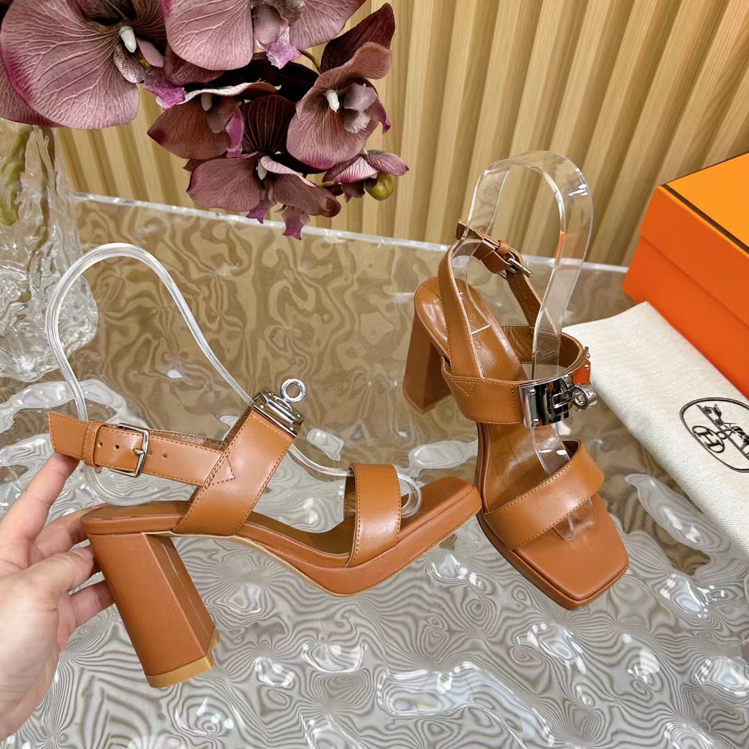 HEREM5 高品質 H バックル ハイヒール サンダル【50％割引+送料無料】