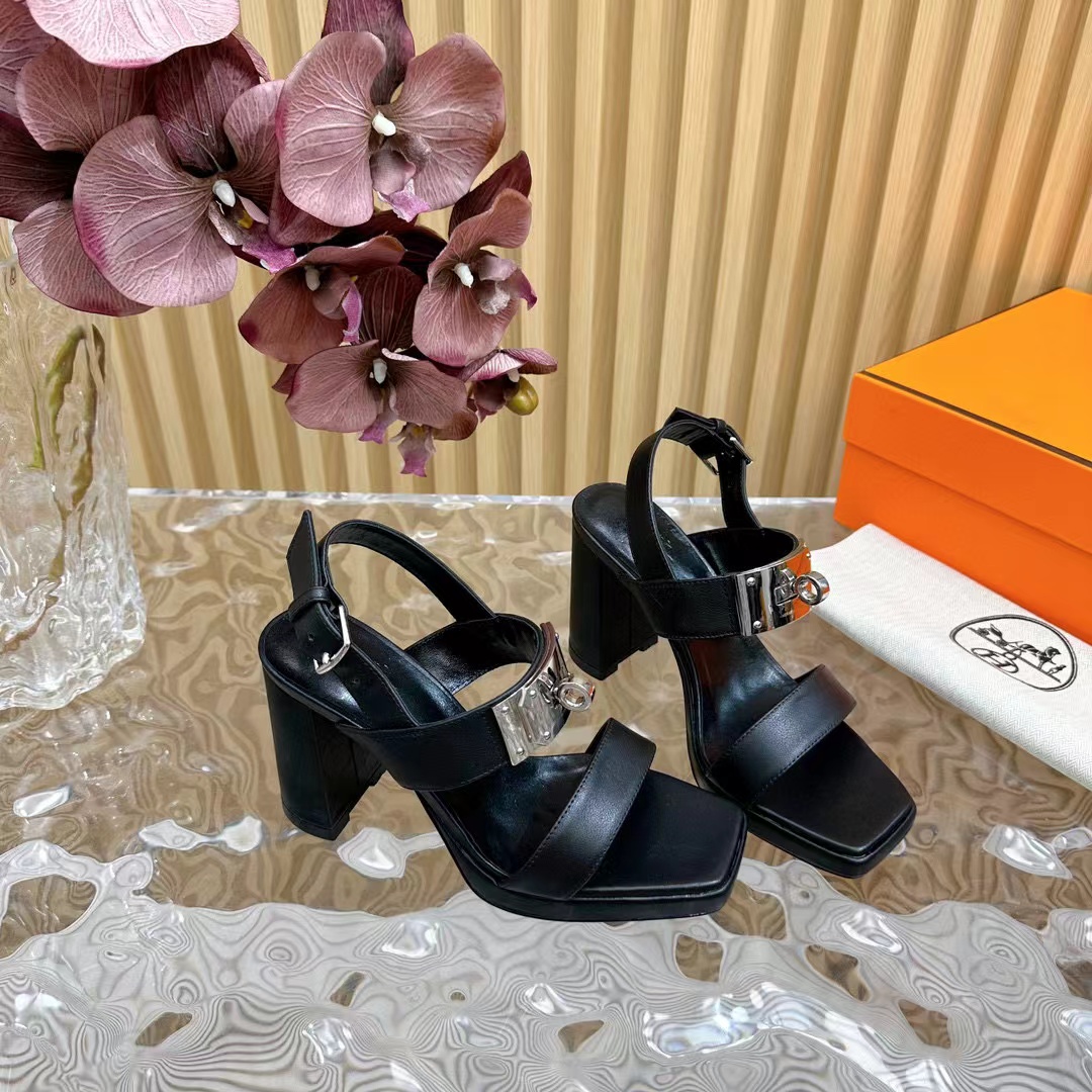 HEREM5 高品質 H バックル ハイヒール サンダル【50％割引+送料無料】