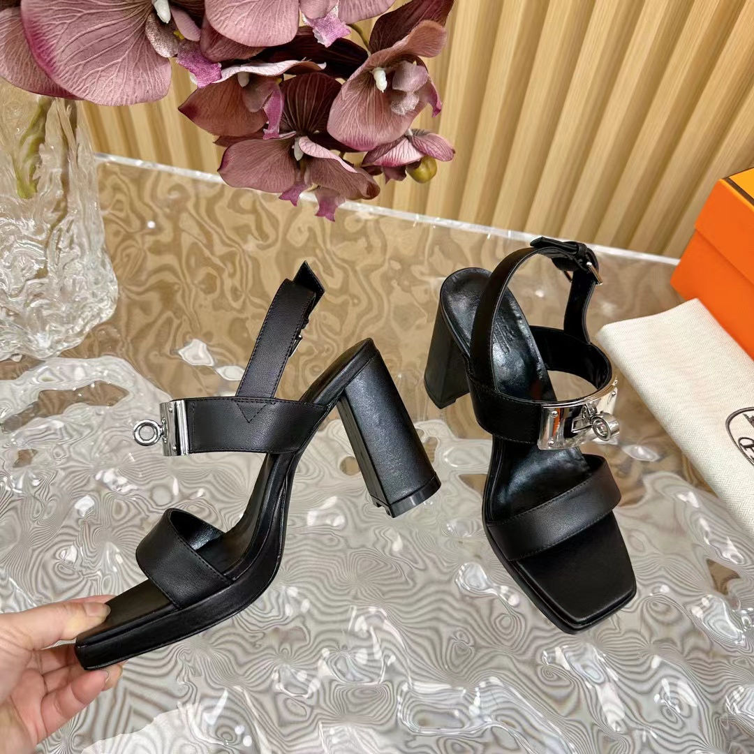 HEREM5 高品質 H バックル ハイヒール サンダル【50％割引+送料無料】