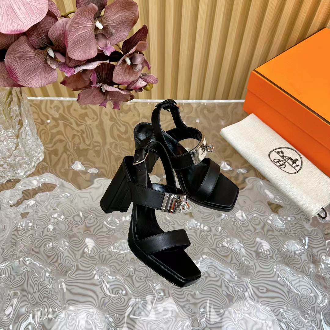 HEREM5 高品質 H バックル ハイヒール サンダル【50％割引+送料無料】