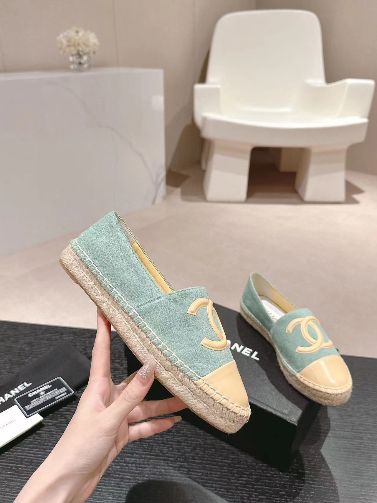 CHANE1 高品質ダブル C 織りフィッシャーマンシューズ【50％割引+送料無料】