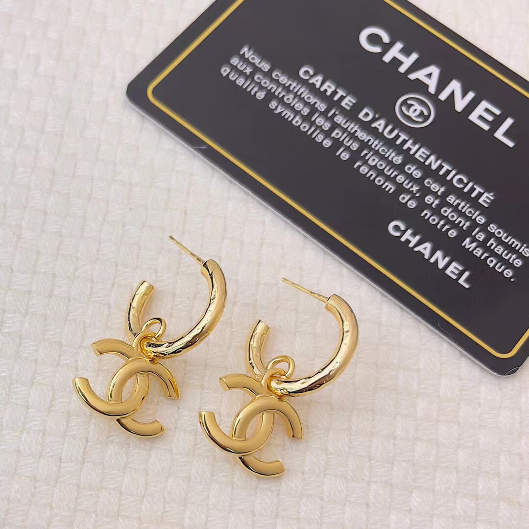 CHANE1 ダブルC イヤリング【50％割引+送料無料】
