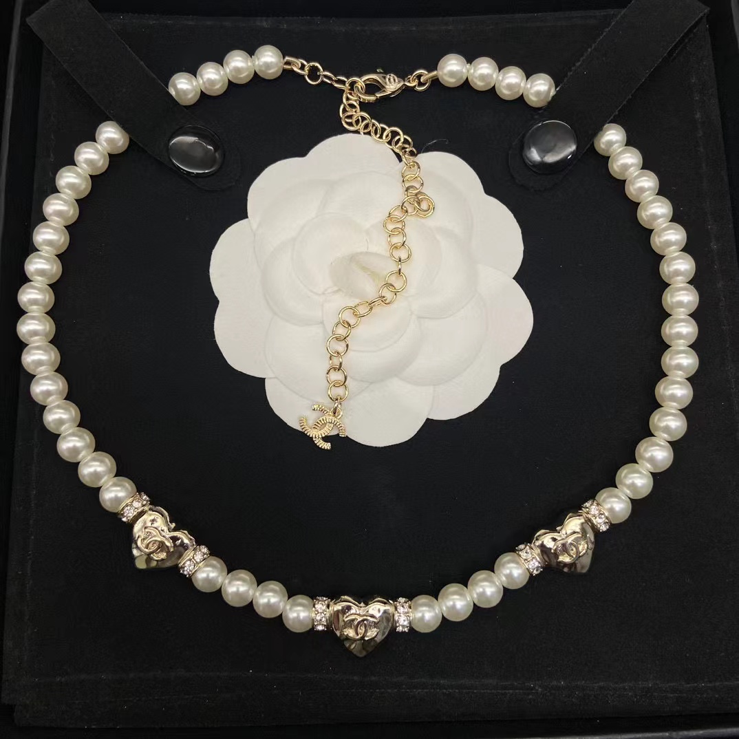 CHANE1 ハートパールネックレス【50％割引+送料無料】