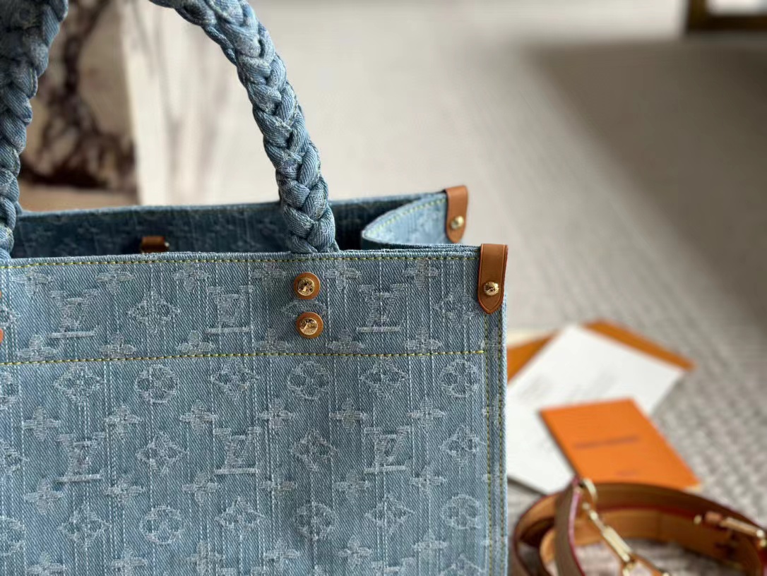 LV ジャカード デニム ショッピングバッグ【 50％割引+送料無料】
