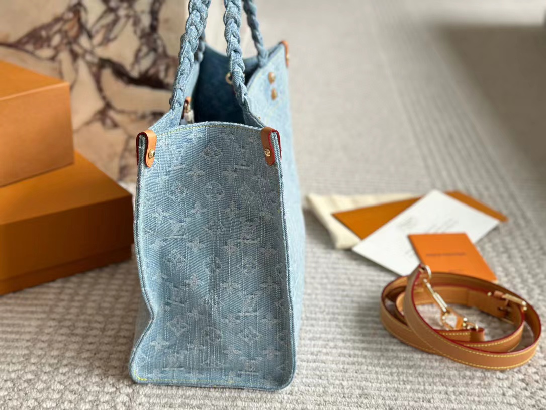 LV ジャカード デニム ショッピングバッグ【 50％割引+送料無料】