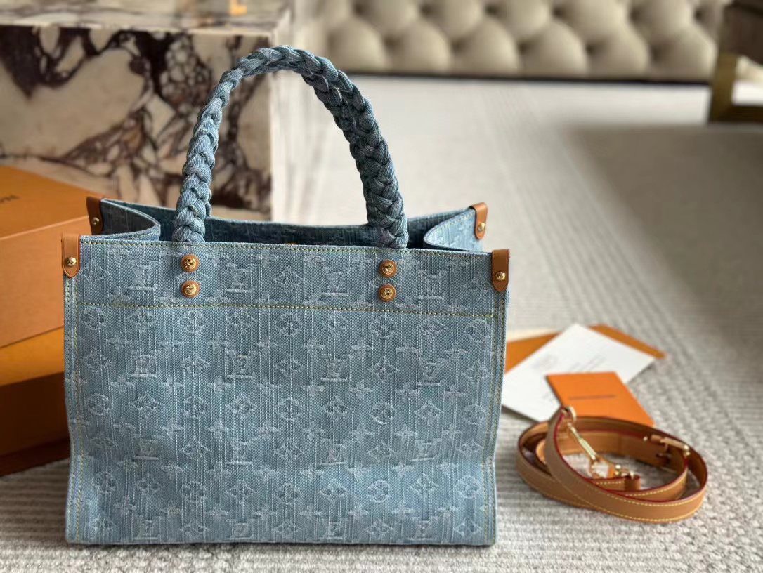 LV ジャカード デニム ショッピングバッグ【 50％割引+送料無料】