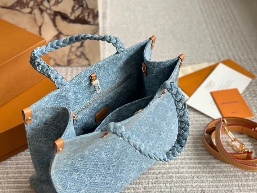 LV ジャカード デニム ショッピングバッグ【 50％割引+送料無料】