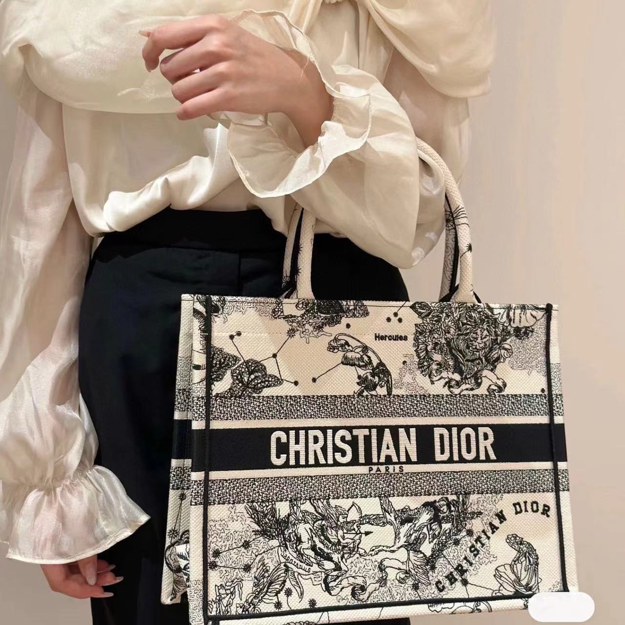 DI0R 刺繍プリントショッピングトートバッグ【 50％割引+送料無料】