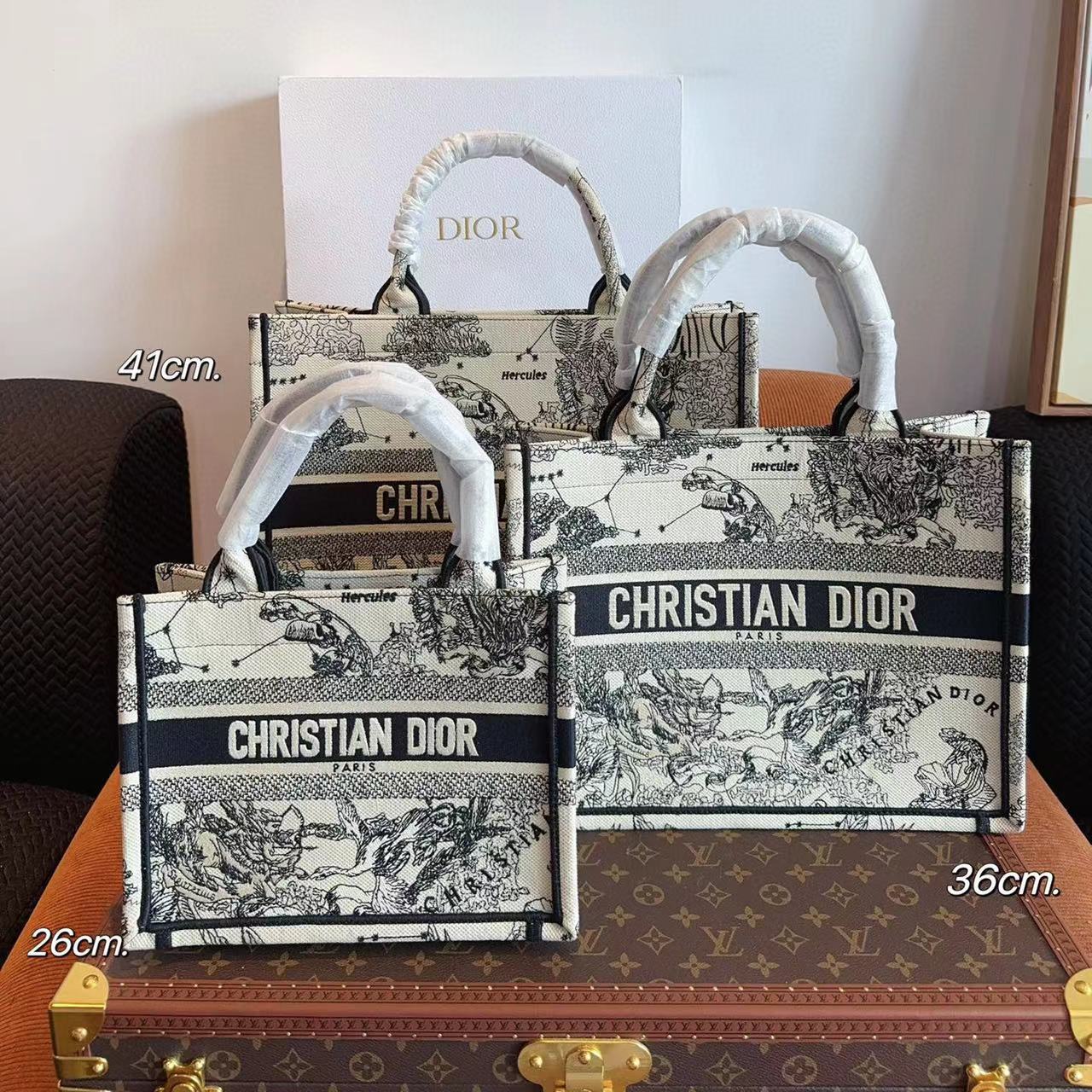 DI0R 刺繍プリントショッピングトートバッグ【 50％割引+送料無料】