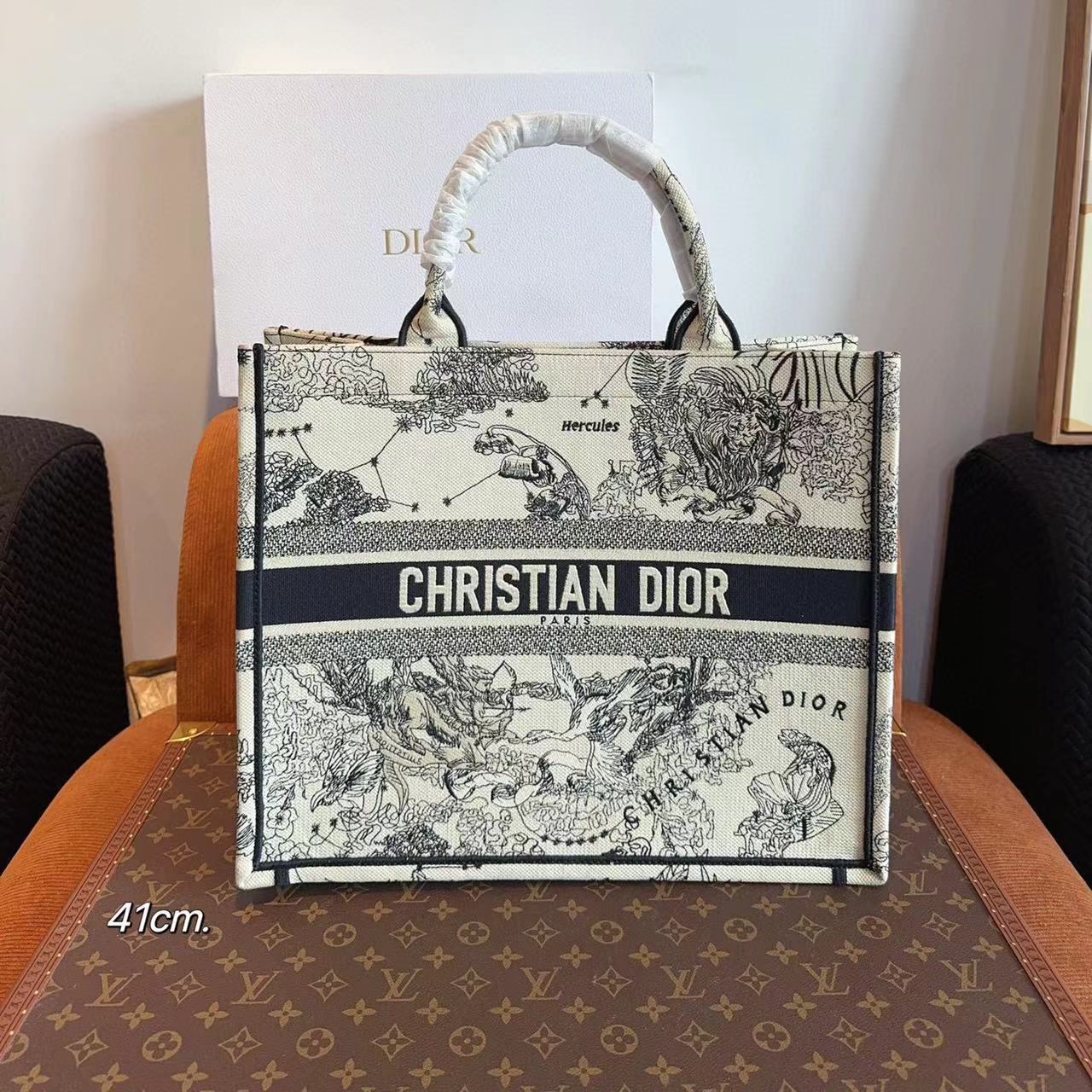 DI0R 刺繍プリントショッピングトートバッグ【 50％割引+送料無料】