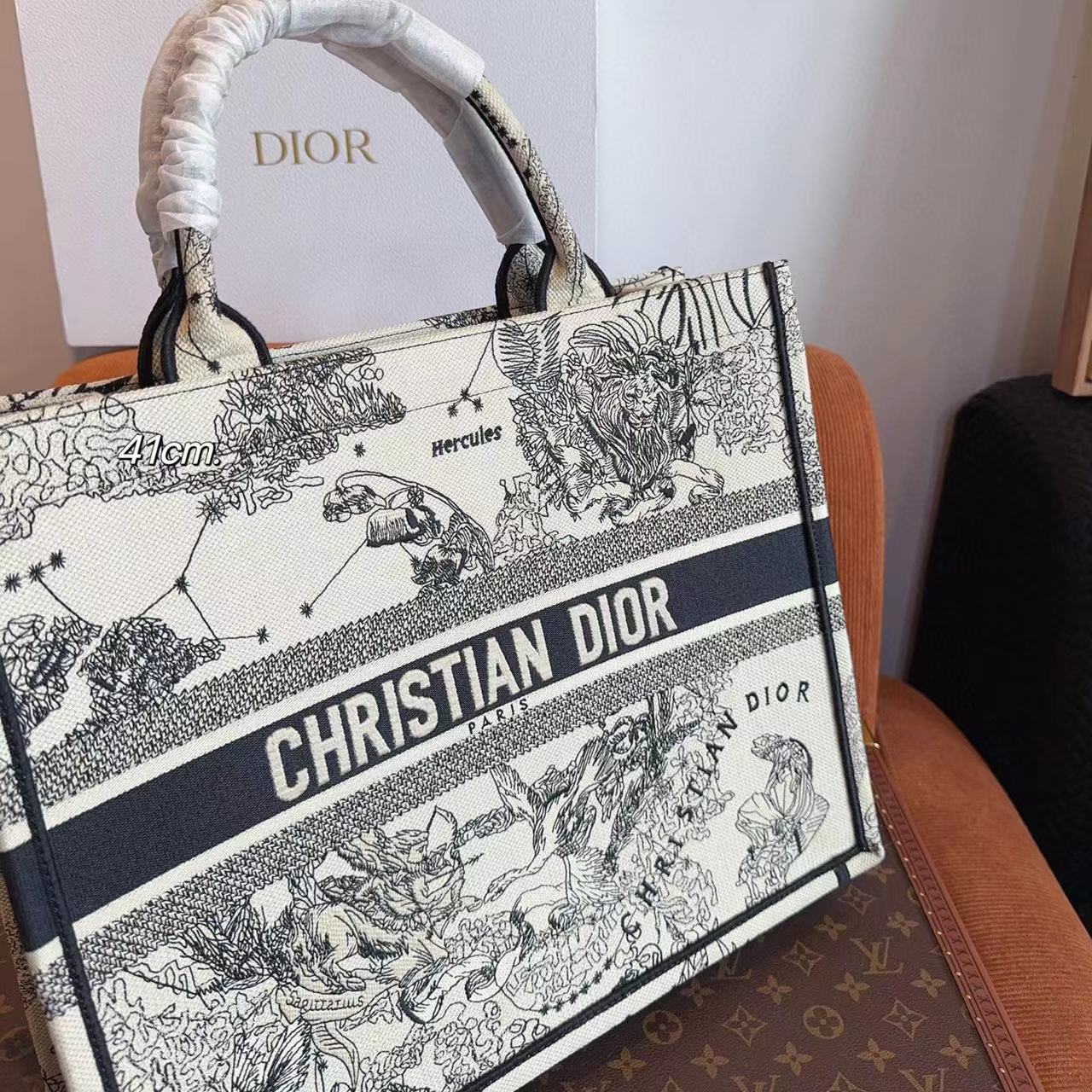 DI0R 刺繍プリントショッピングトートバッグ【 50％割引+送料無料】