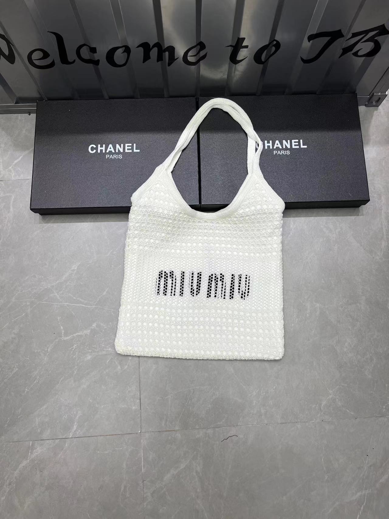 M1UM1Uレターニット中空ショッピングバッグ【50％割引+送料無料】