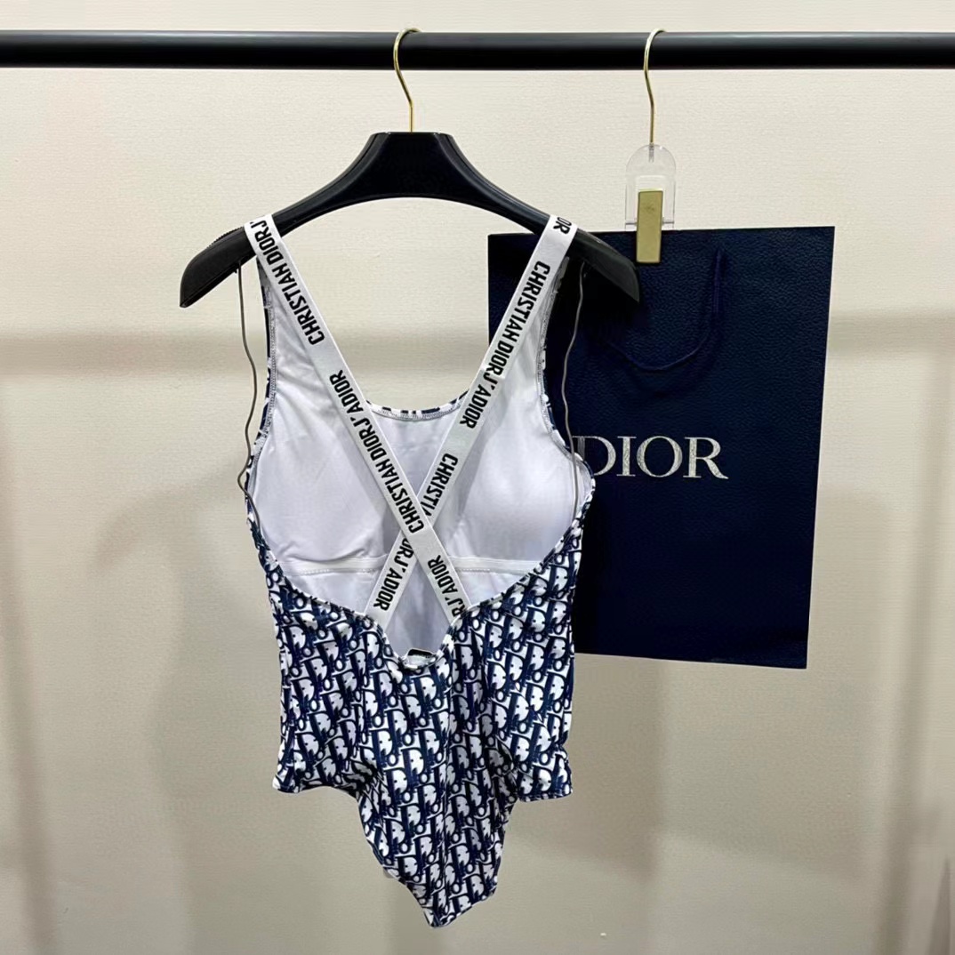 DI0R プリント クロスバック ワンピース水着【50%割引+送料無料】