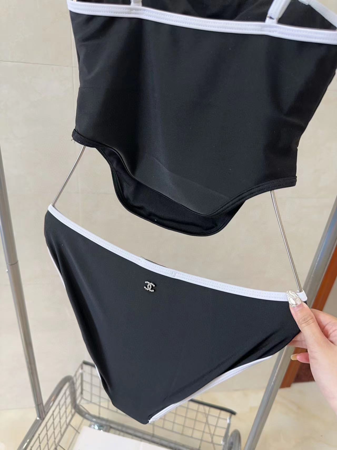 CHANE1 スモールロゴ カラーブロック スプリット水着【50%割引+送料無料】