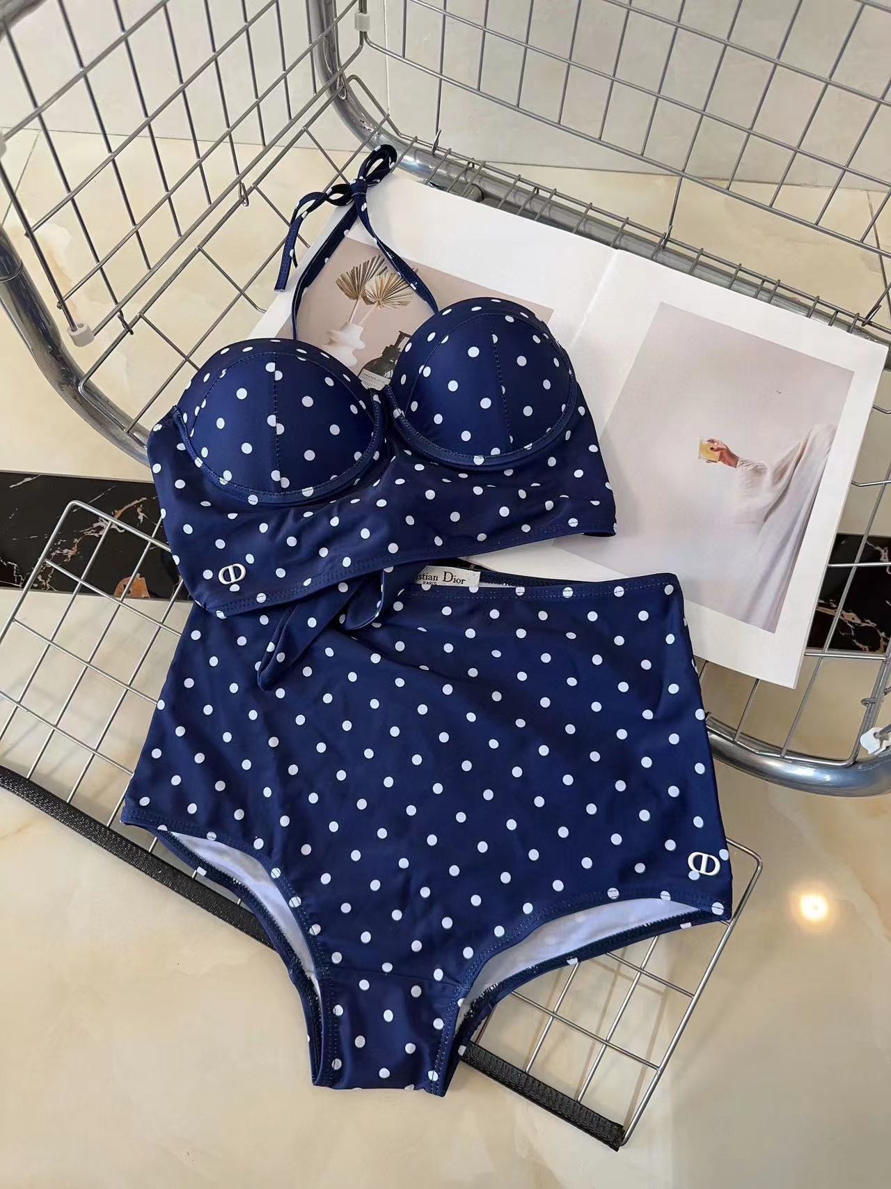 DI0R ドット柄ワンピース水着【50％割引+送料無料】