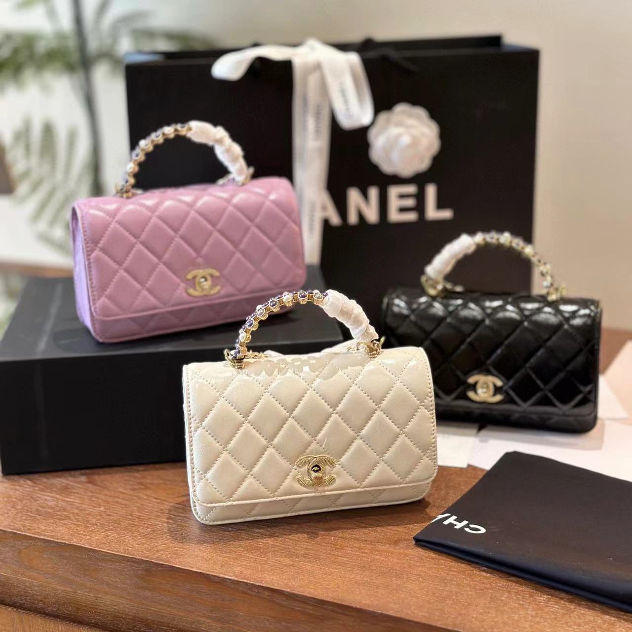CHANE1 ハンドルパールトートバッグ【 50％割引+送料無料】