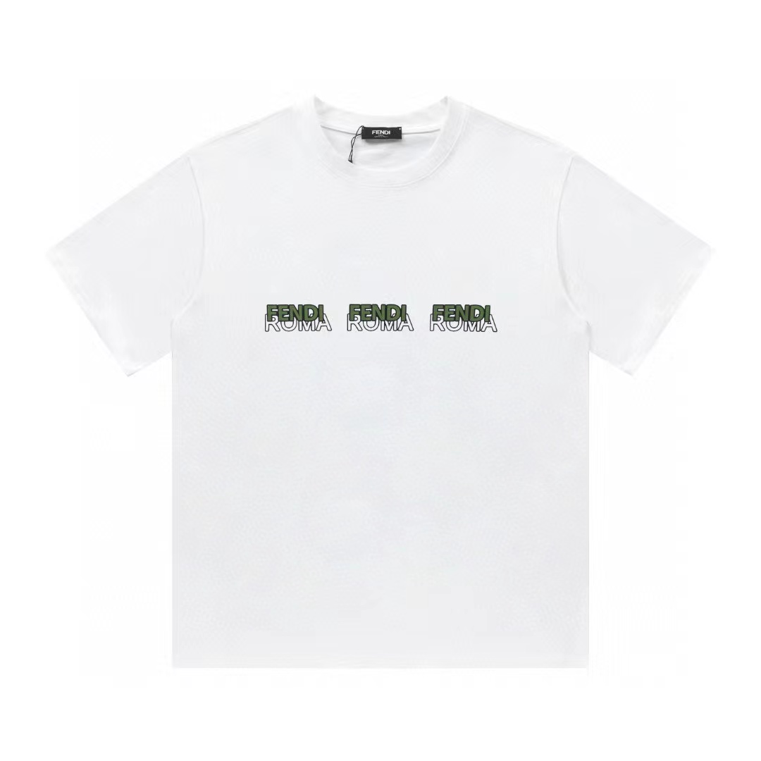 FEND1 シンプルレターTシャツ 男女兼用【 50％割引+送料無料】