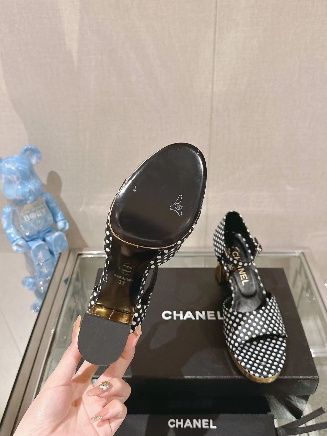 CHANE1 高品質水玉魚口ハイヒールサンダル【50％割引+送料無料】