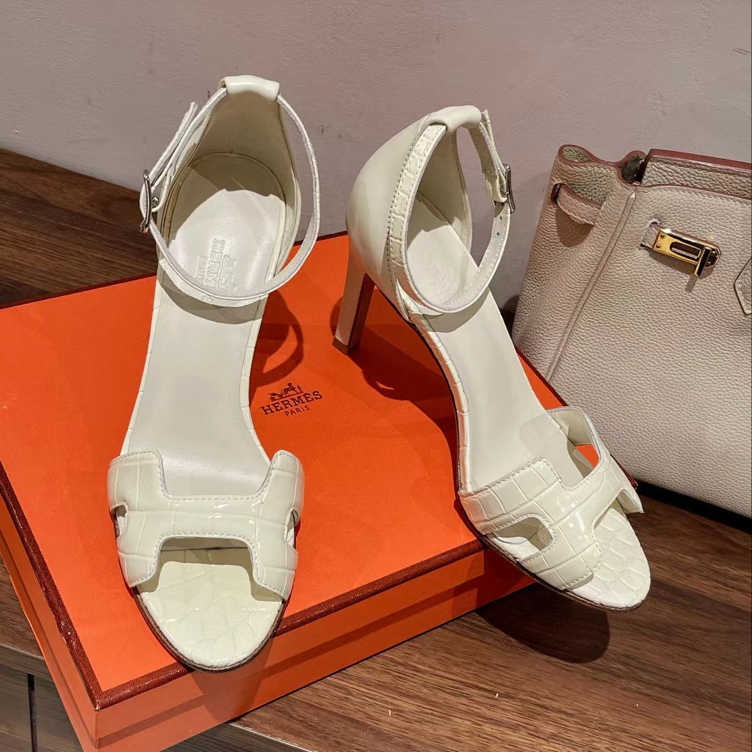 HERME5 高品質クロコダイルプリント ハイヒールサンダル【50％割引+送料無料】