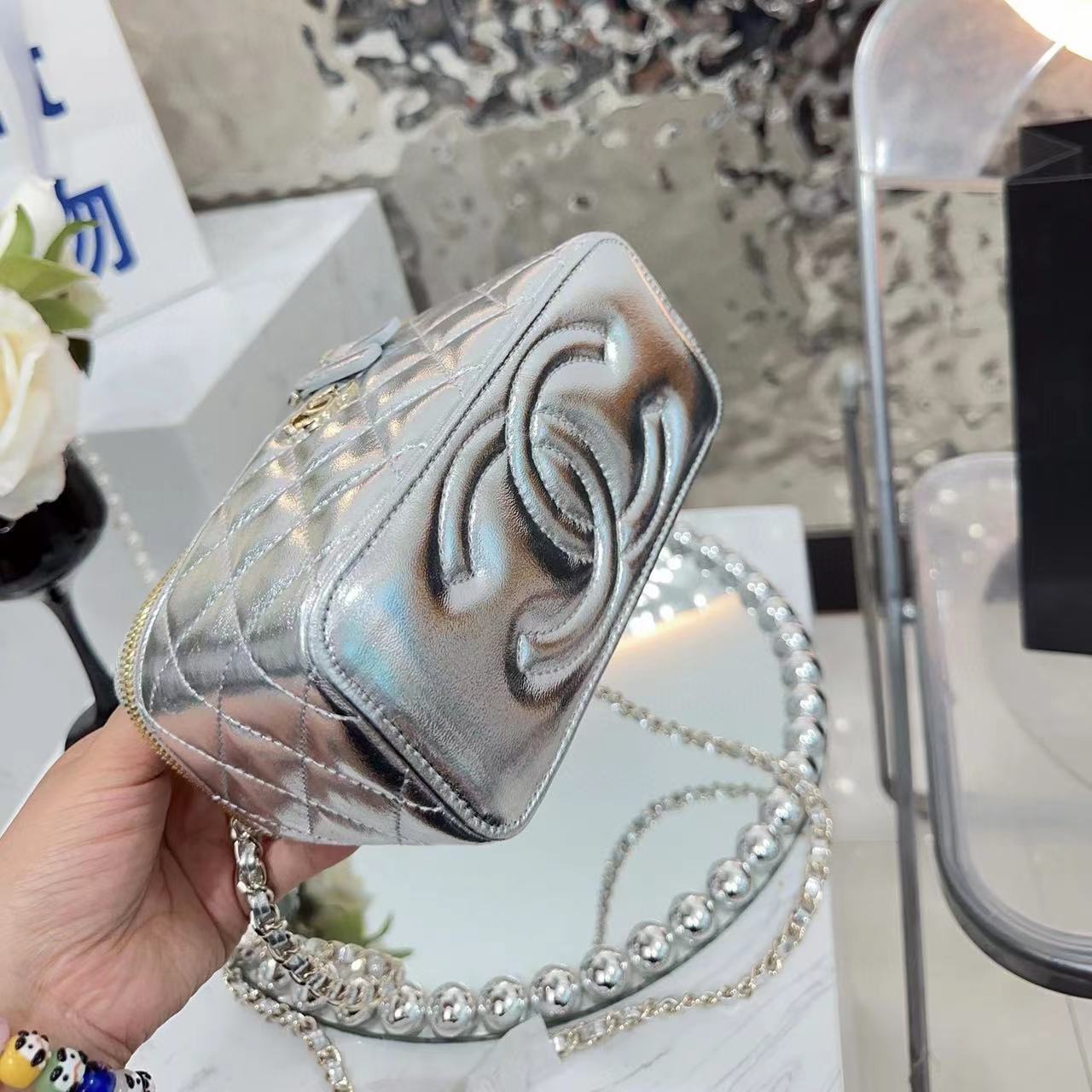 CHANE1 ロゴ レターハンドル ボックスバッグ【50%割引+送料無料】