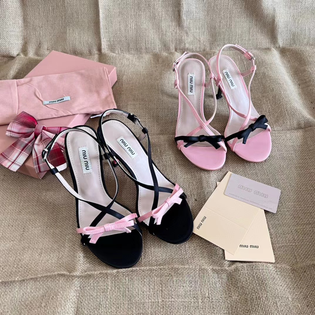 M1UM1U ボウ ハイヒール サンダル【50％割引+送料無料】