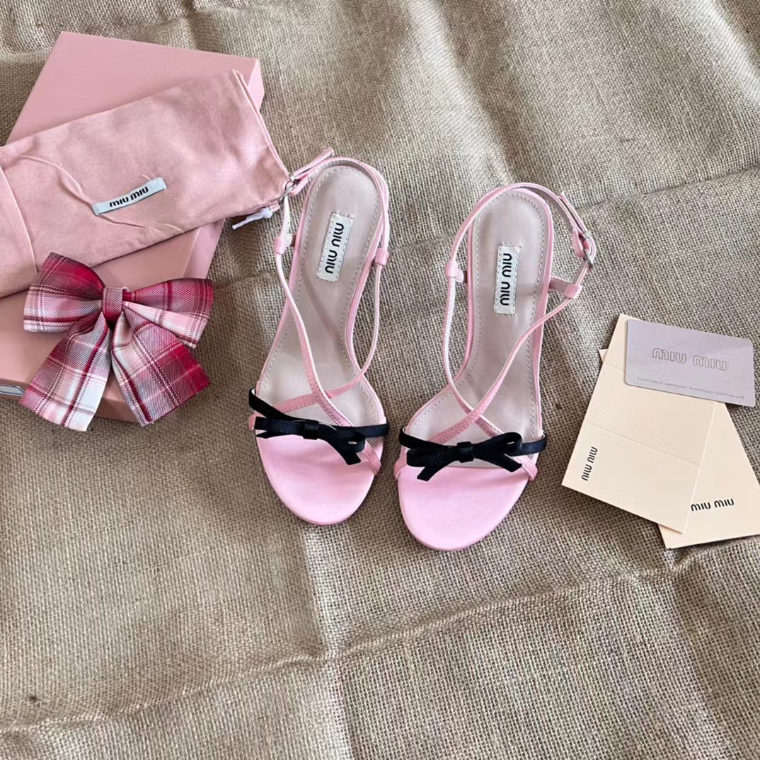 M1UM1U ボウ ハイヒール サンダル【50%割引+送料無料】
