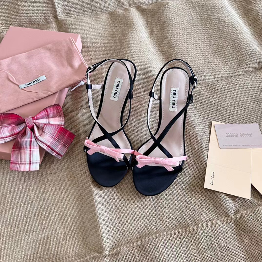 M1UM1U ボウ ハイヒール サンダル【50%割引+送料無料】