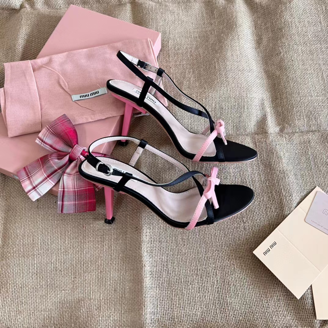 M1UM1U ボウ ハイヒール サンダル【50%割引+送料無料】