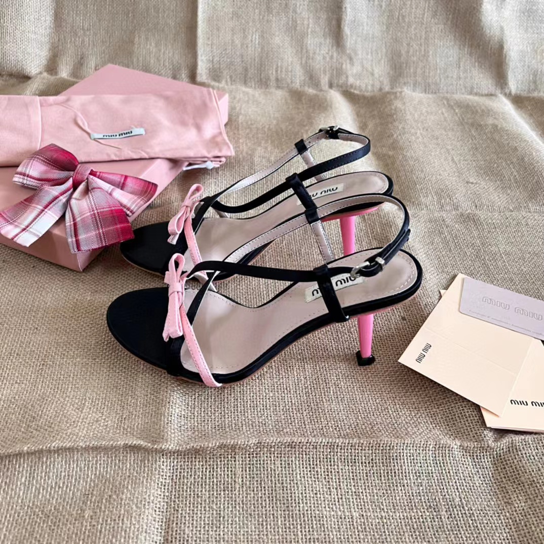 M1UM1U ボウ ハイヒール サンダル【50%割引+送料無料】