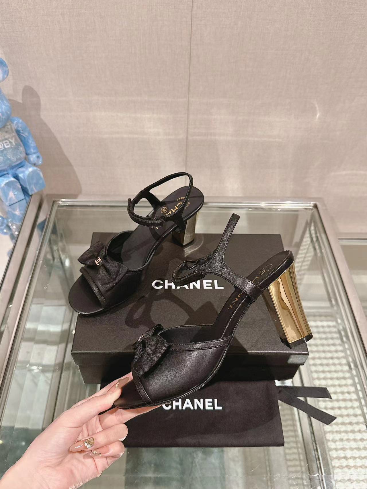 CHANE1 高品質ボウハイヒールサンダル【50%割引+送料無料】